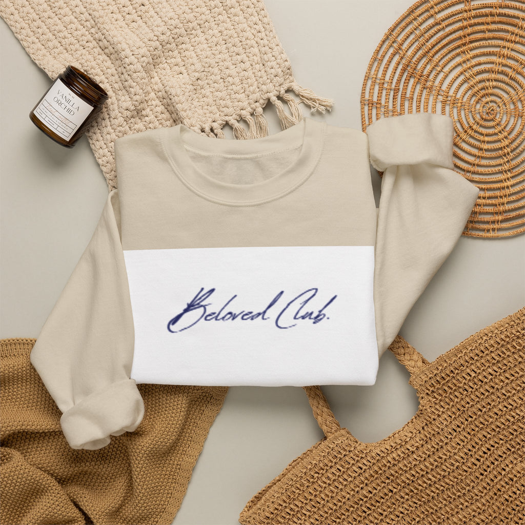 Crewneck Sweatshirt - 'Beloved Child' Script Logo Minimalist Pullover