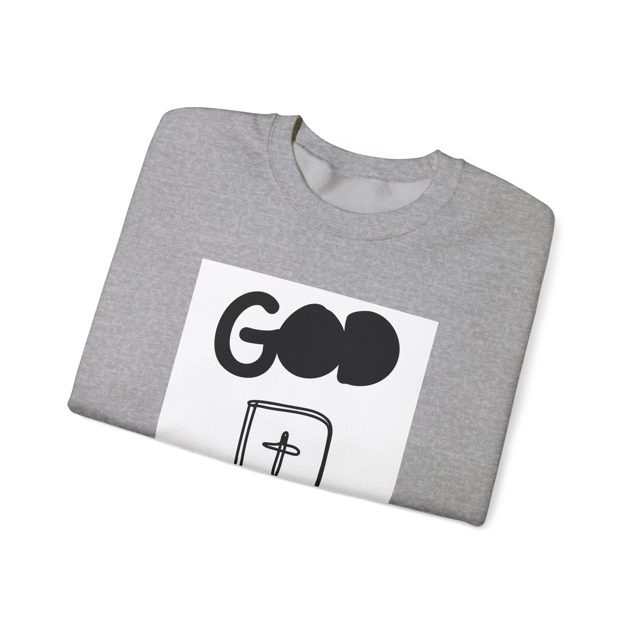 God First Crewneck Sweatshirt - Faith-Based Christian Graphic Pullover