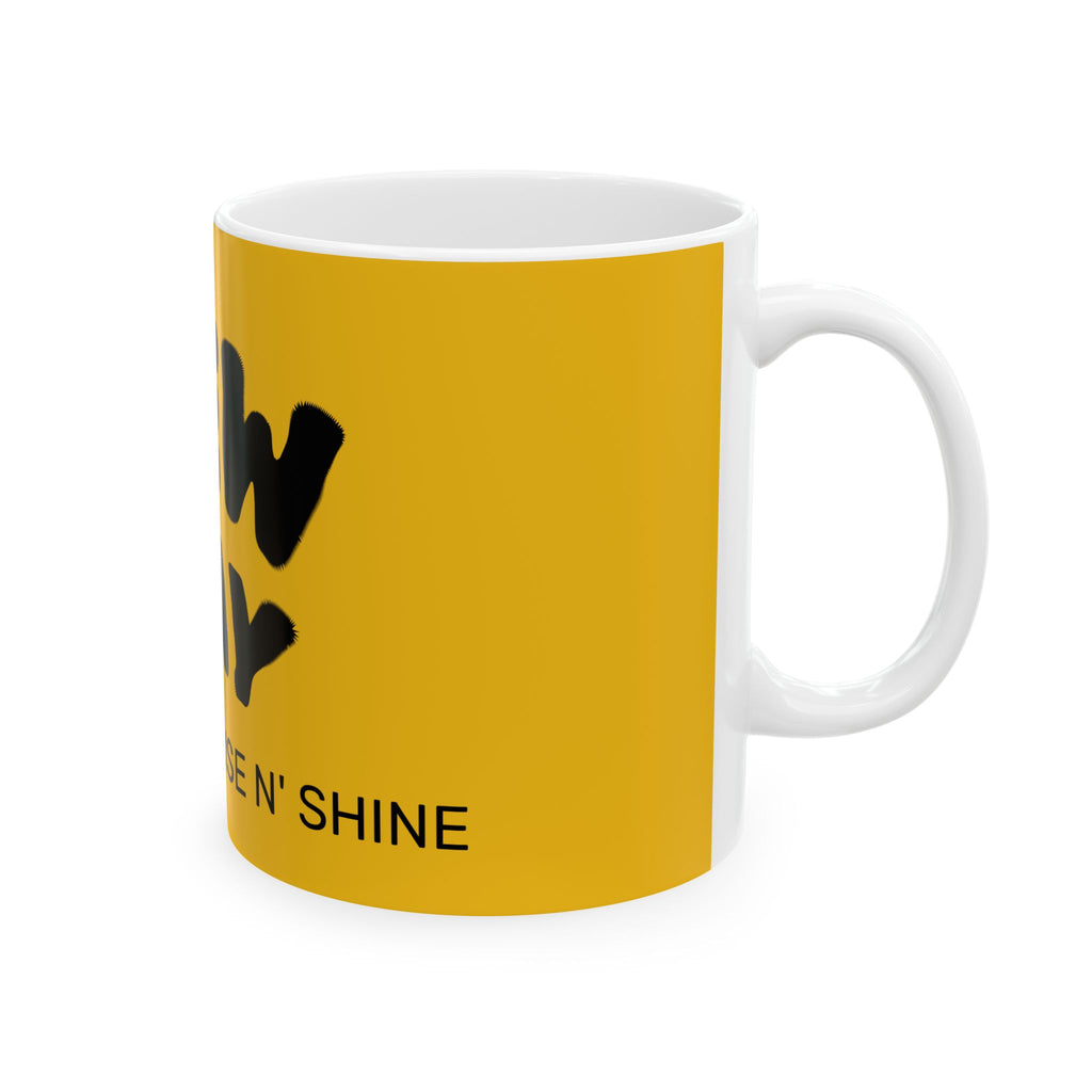 New Day Coffee Mug – "Rise N' Shine" Yellow Ceramic Mug (11oz, 15oz)