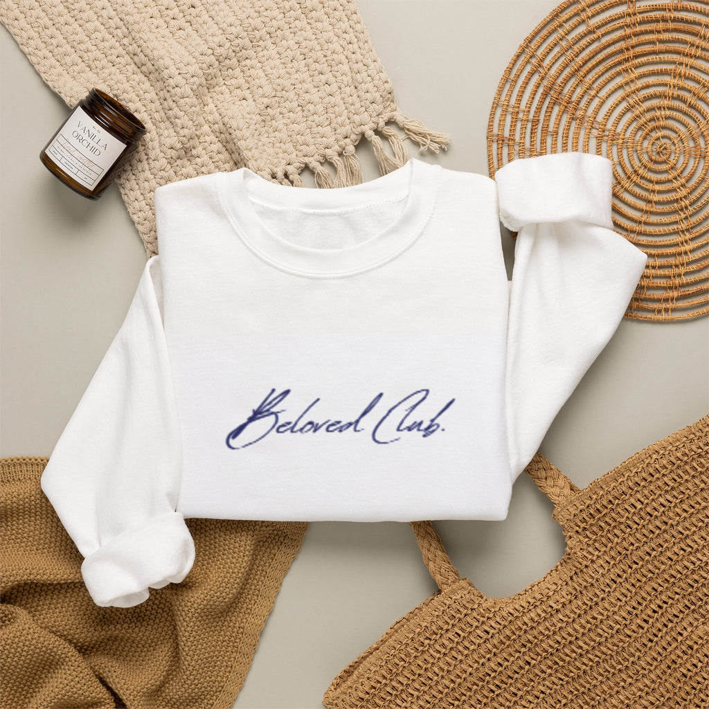Crewneck Sweatshirt - 'Beloved Child' Script Logo Minimalist Pullover