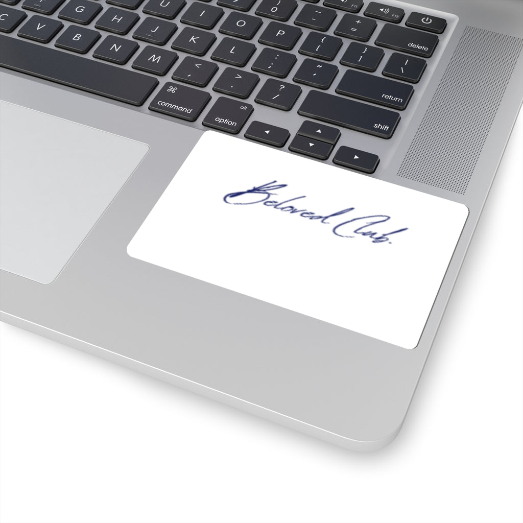 Beloved Club Script Sticker — Elegant Handwritten Kiss-Cut Decal