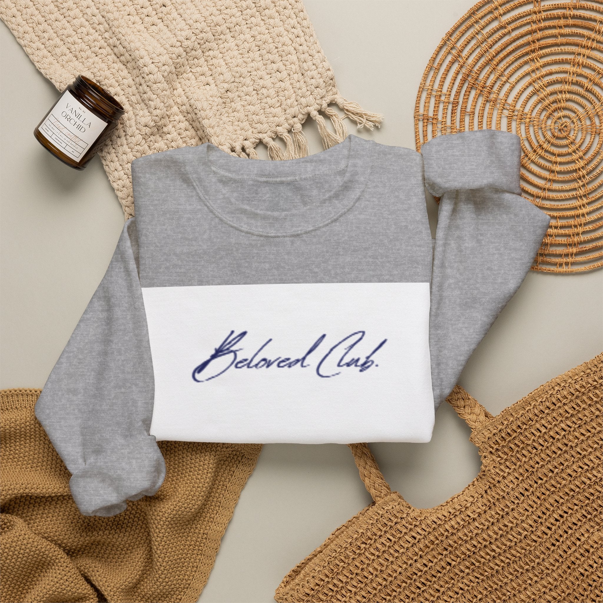 Crewneck Sweatshirt - 'Beloved Child' Script Logo Minimalist Pullover
