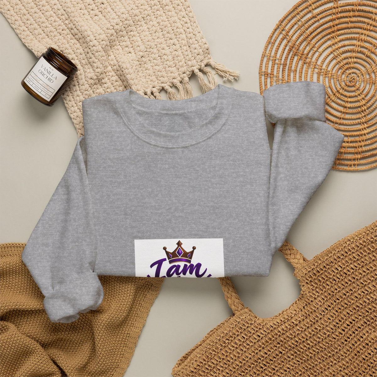 I Am the Joseph Crewneck Sweatshirt — King Crown Inspirational Graphic Sweatshirt