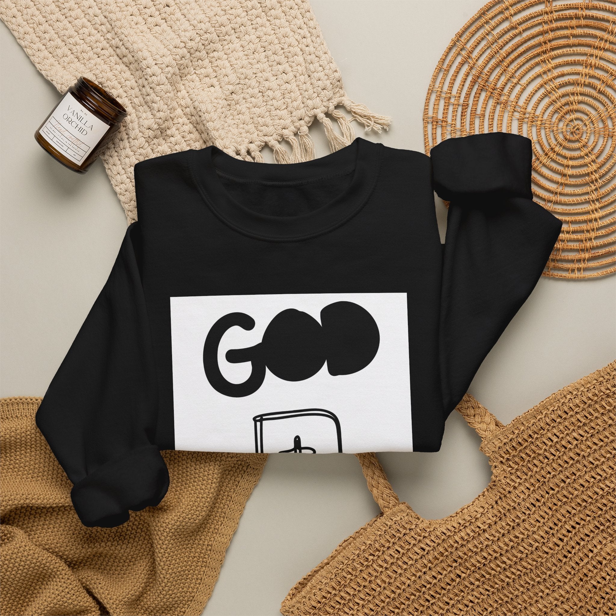 God First Crewneck Sweatshirt - Faith-Based Christian Graphic Pullover