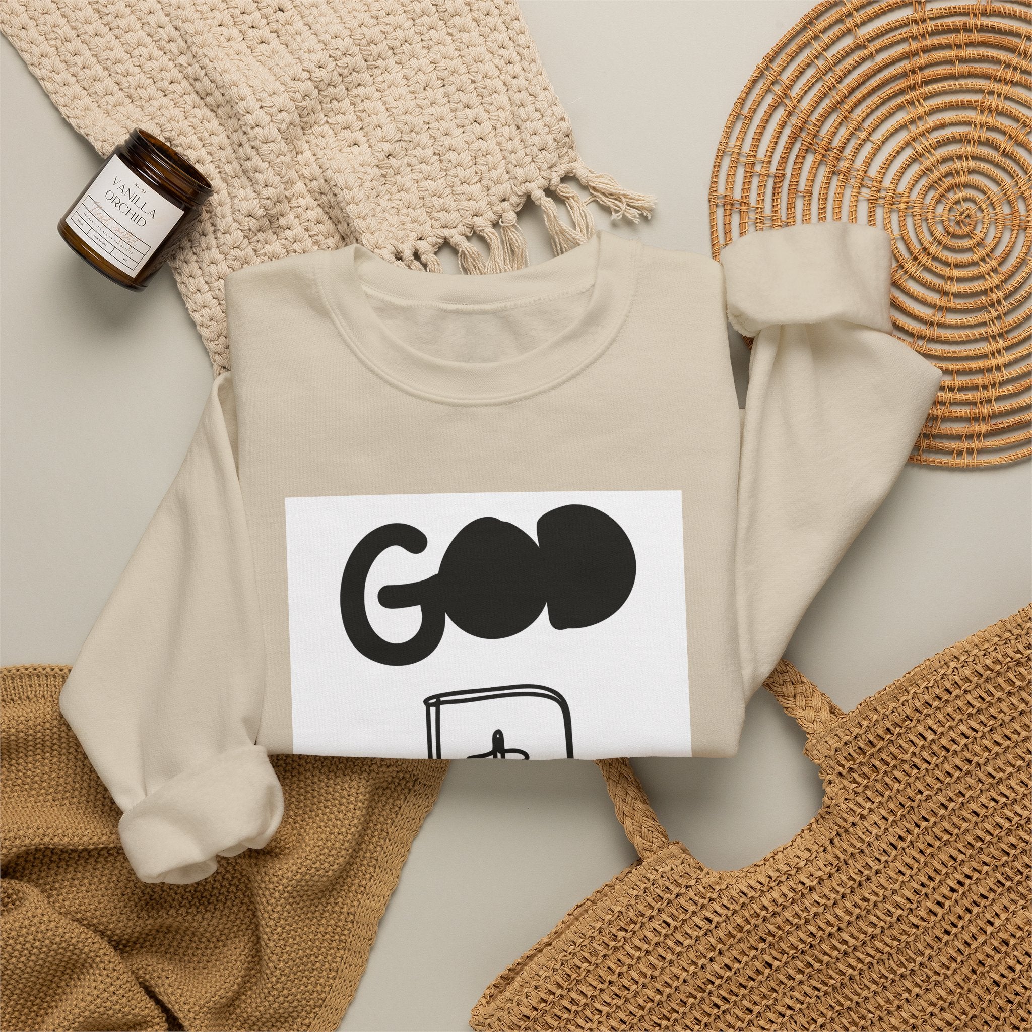 God First Crewneck Sweatshirt - Faith-Based Christian Graphic Pullover