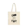 Faith 'God First' Canvas Tote Bag — Christian Grocery & Church Book Bag