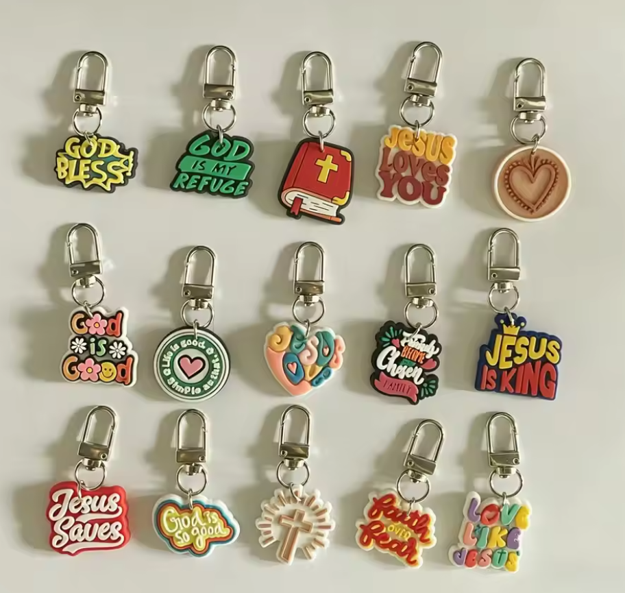 15PCS Christian Keychain Set – Faith-Inspired Bible Verse Keychains