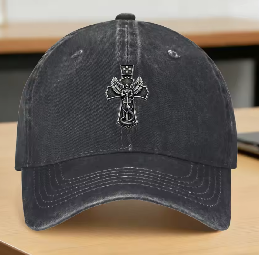 Saint Michael Crushing Serpent Cross Christian Baseball Cap – Trucker Hat Street Style Sun-Proof Cap
