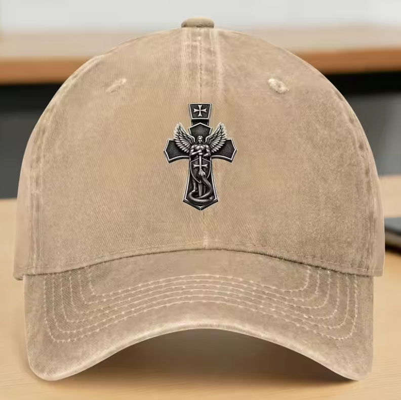 Saint Michael Crushing Serpent Cross Christian Baseball Cap – Trucker Hat Street Style Sun-Proof Cap
