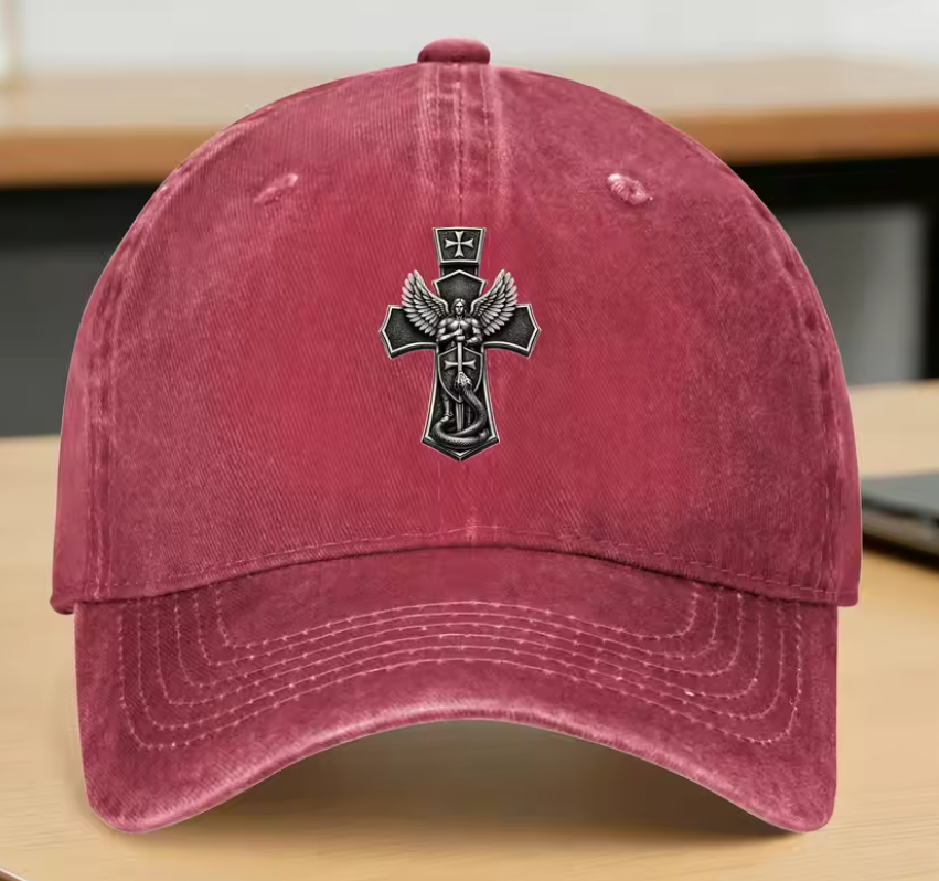 Saint Michael Crushing Serpent Cross Christian Baseball Cap – Trucker Hat Street Style Sun-Proof Cap