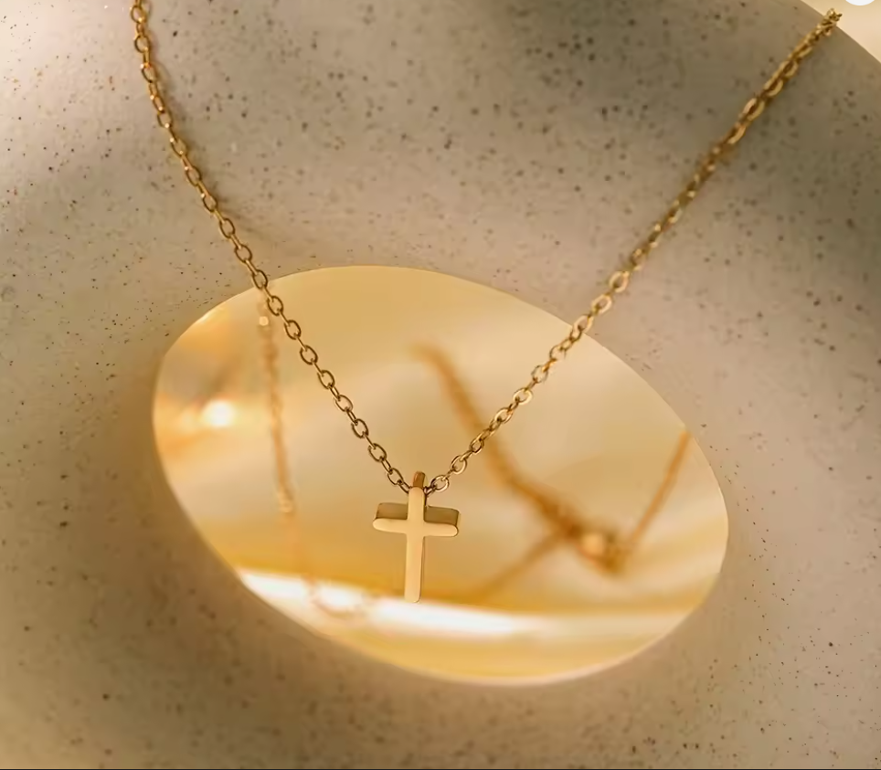 18K Gold Plated Cross Necklace for Women | Dainty Faith Jewelry