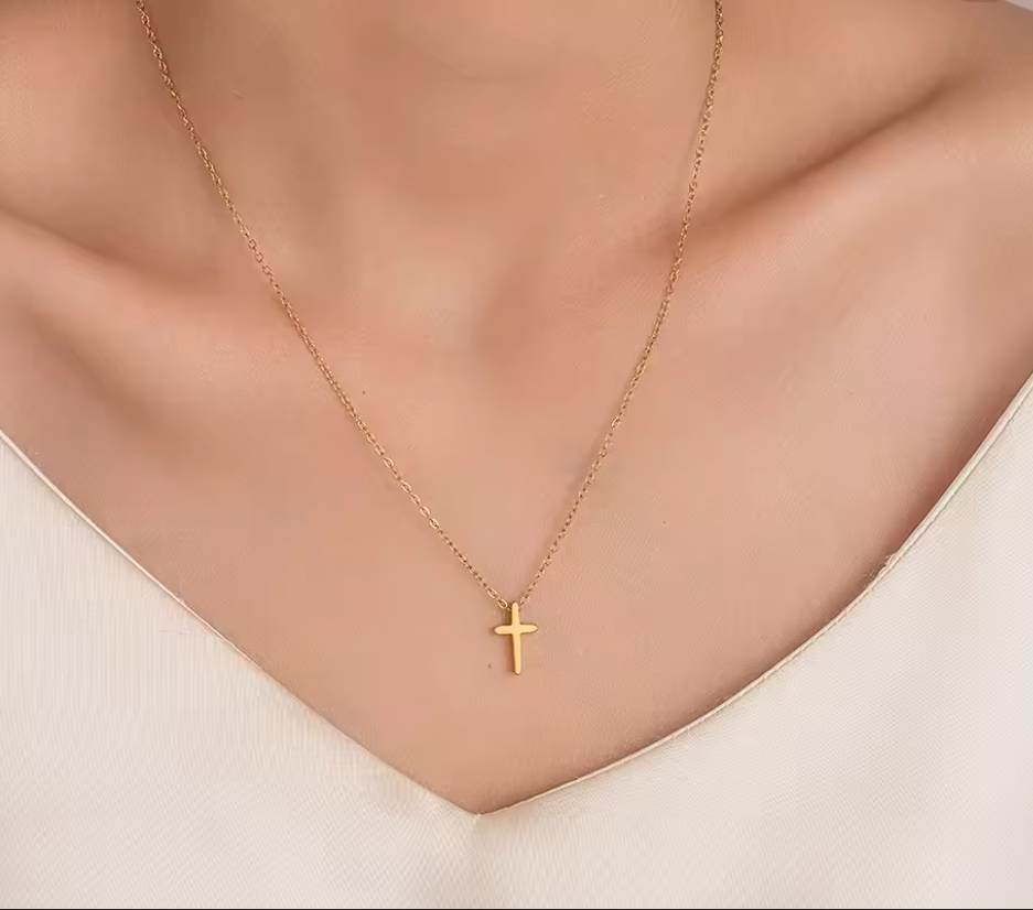 18K Gold Plated Cross Necklace for Women | Dainty Faith Jewelry