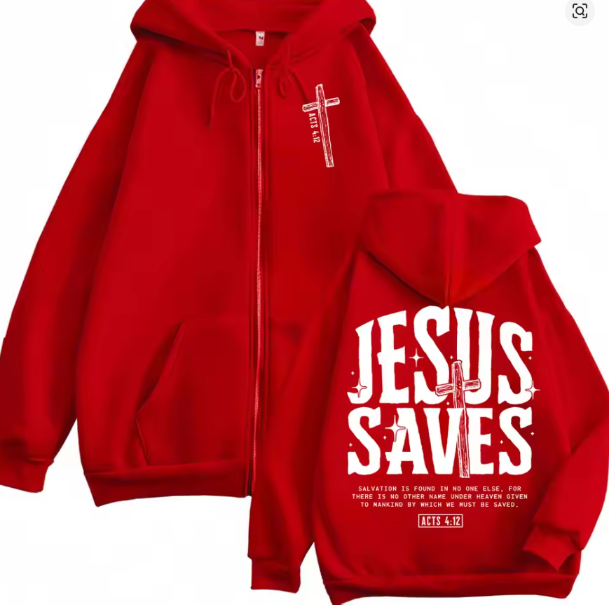 Jesus Christian Bible Verse Zipper Hoodie for Men & Women – Faith-Based Zip Up Sweatshirt, Inspirational Scripture Fleece Hoodie, Religious Christian Apparel