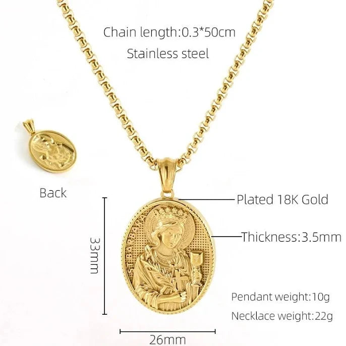 Gold Plated Christian Cross Pendant Necklace